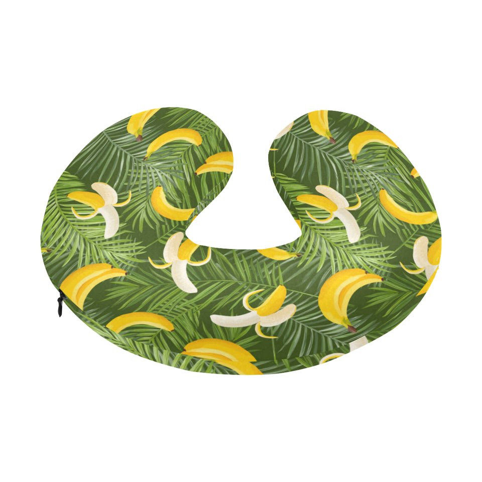 Banana Palm Leaves pattern U-Shaped Travel Neck Pillow