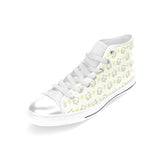 Cute cartoon frog baby pattern Women's High Top Canvas Shoes White