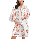 Watercolor fancy carp pattern Women's Short Kimono Robe