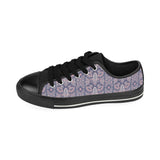 Indian Batik Style pattern Men's Low Top Canvas Shoes Black