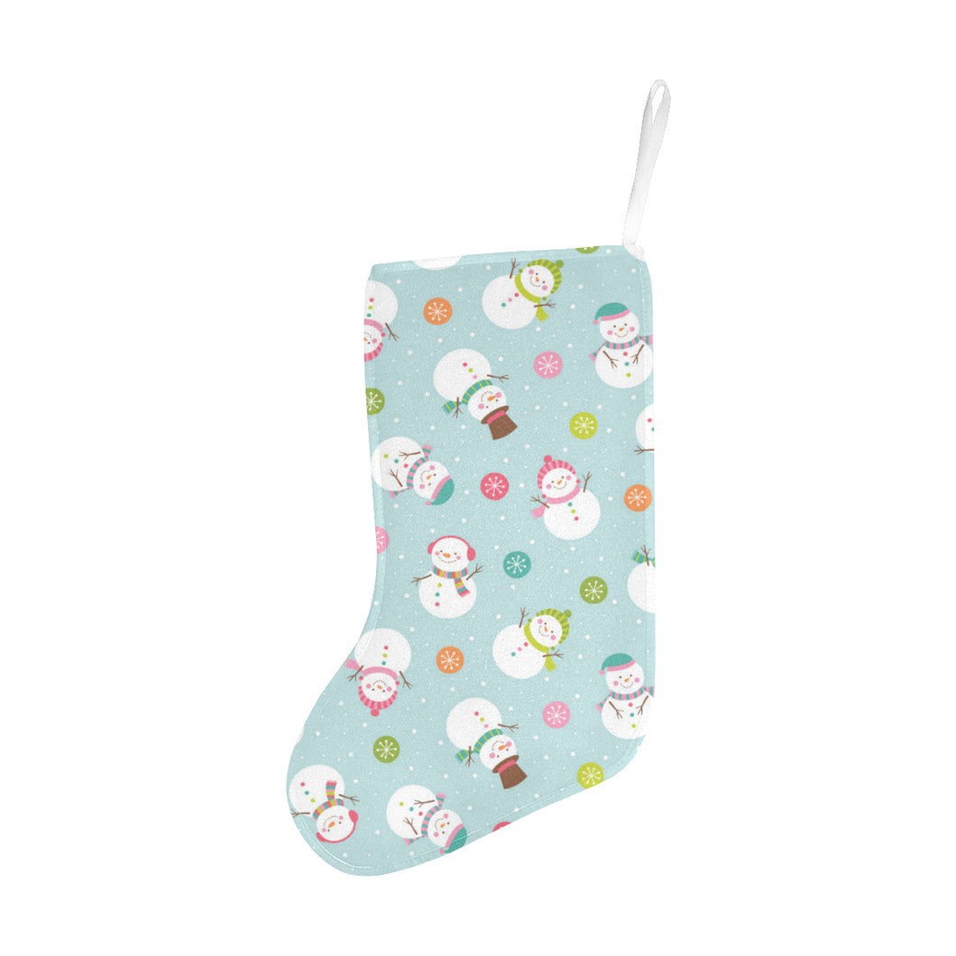 Cute snowman snowflake pattern Christmas Stocking