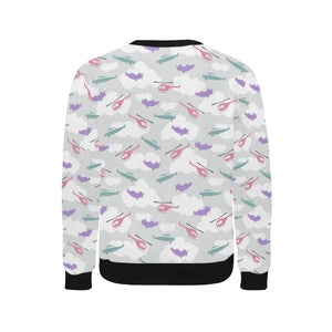 Helicopter plane pattern Men's Crew Neck Sweatshirt