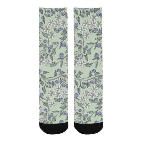 hand drawn blueberry pattern Crew Socks