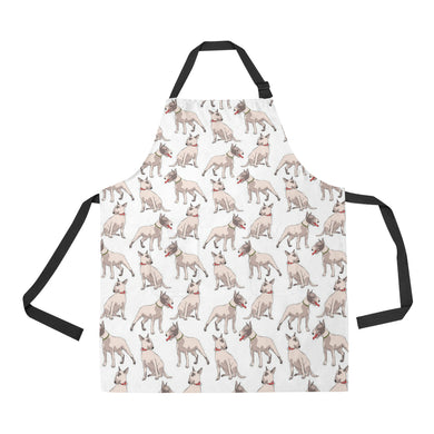 Bull Terrier Pattern Print Design 04 All Over Print Adjustable Apron