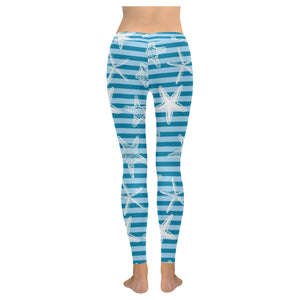 Starfish blue blackground Women's Legging Fulfilled In US