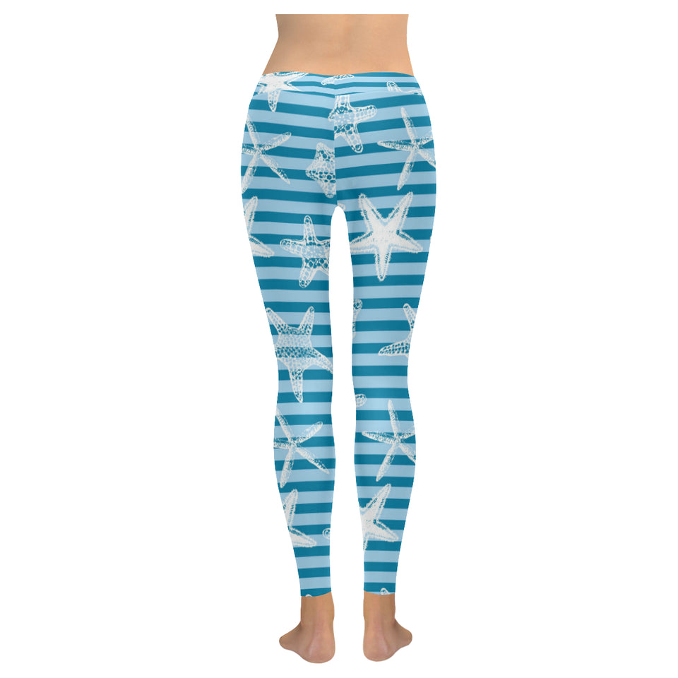 Starfish blue blackground Women's Legging Fulfilled In US