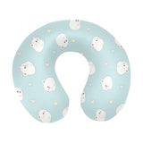 White cute hamsters heart pattern U-Shaped Travel Neck Pillow