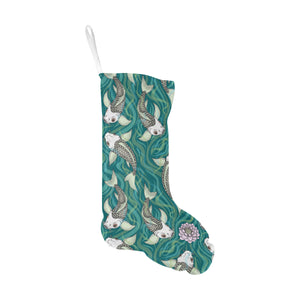 Koi Fish Carp Fish lotus pattern Christmas Stocking