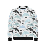 Cute dolphins Childish Style pattern Men's Crew Neck Sweatshirt