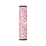 Pink flamingos pattern background Car Seat Belt Cover