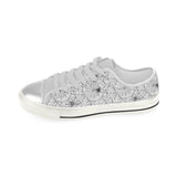Spider web cobweb pattern Women's Low Top Canvas Shoes White