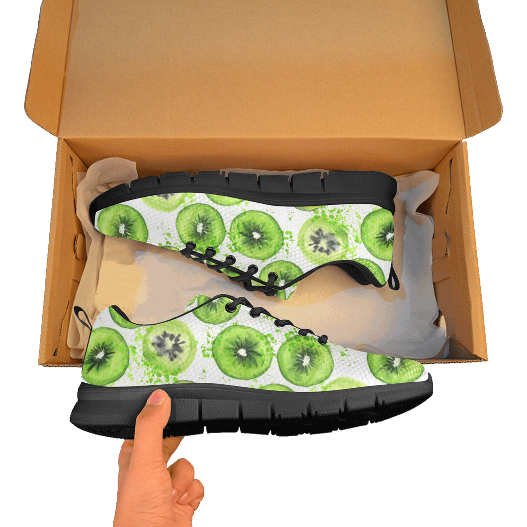 Watercolor kiwi pattern Women's Sneaker Shoes