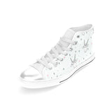 Cute goat design pattern Women's High Top Canvas Shoes White
