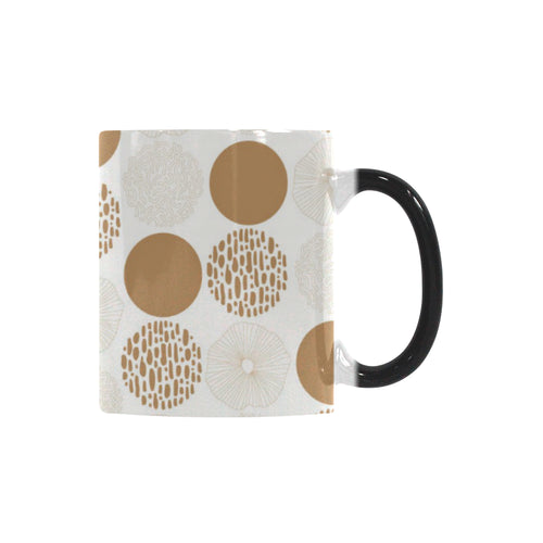 Gold Texture mushroom pattern Morphing Mug Heat Changing Mug