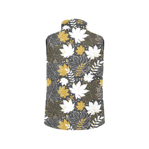 Beautiful gold autumn maple leaf pattern Men's Padded Vest