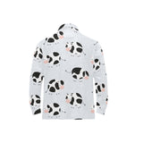 Cute cows pattern Men's Long Sleeve Polo Shirt