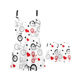 Bicycle Pattern Print Design 04 Chest Sexy Pleated Two Piece Swim Dress