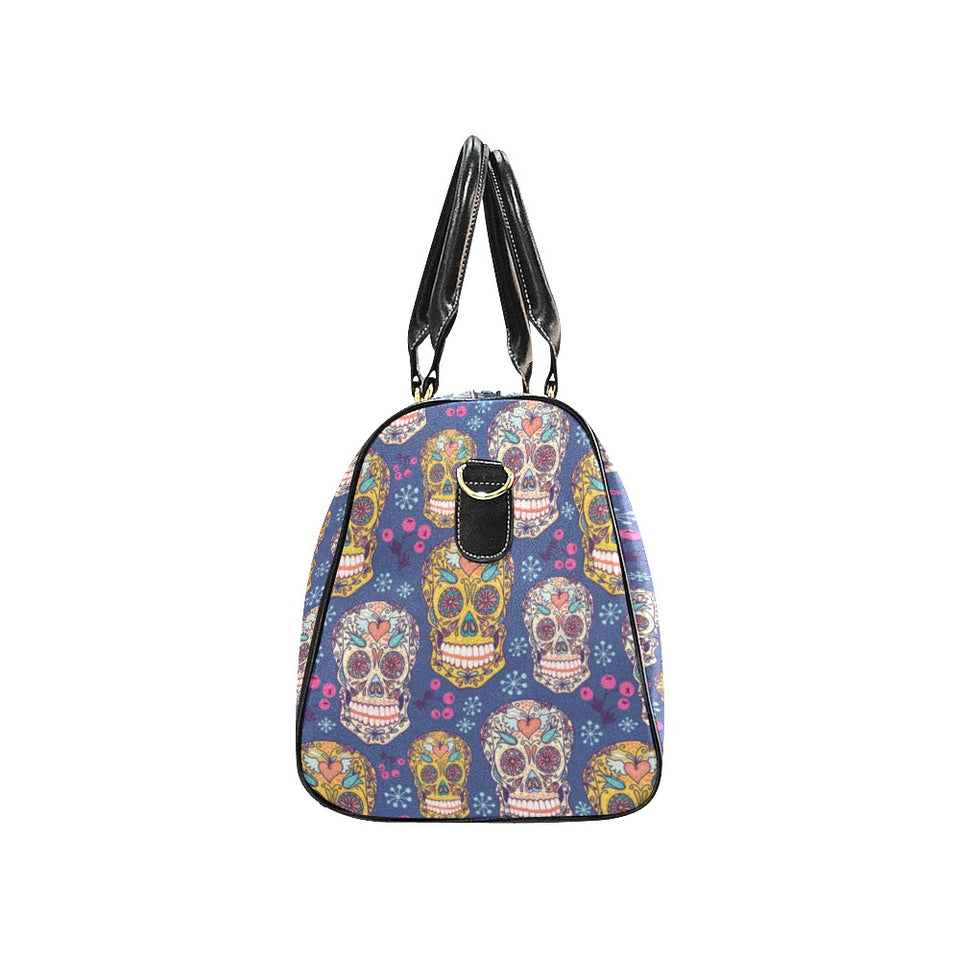Sugar skull flower pattern Travel Bag