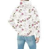 English Bulldog Pattern Print Design 01 Men's Padded Hooded Jacket