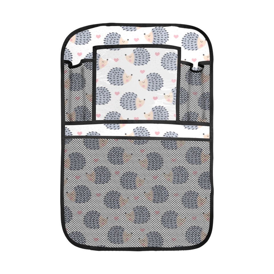 Hedgehog Pattern Print Design 04 Car Seat Back Organizer