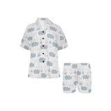 cute rhino heart pattern Women's V-Neck Short Pajama Set