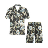 Indian Batik Style pattern Men's V-Neck Short Pajama Set