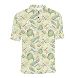 Hand drawn sea turtle fish pattern Men's All Over Print Polo Shirt