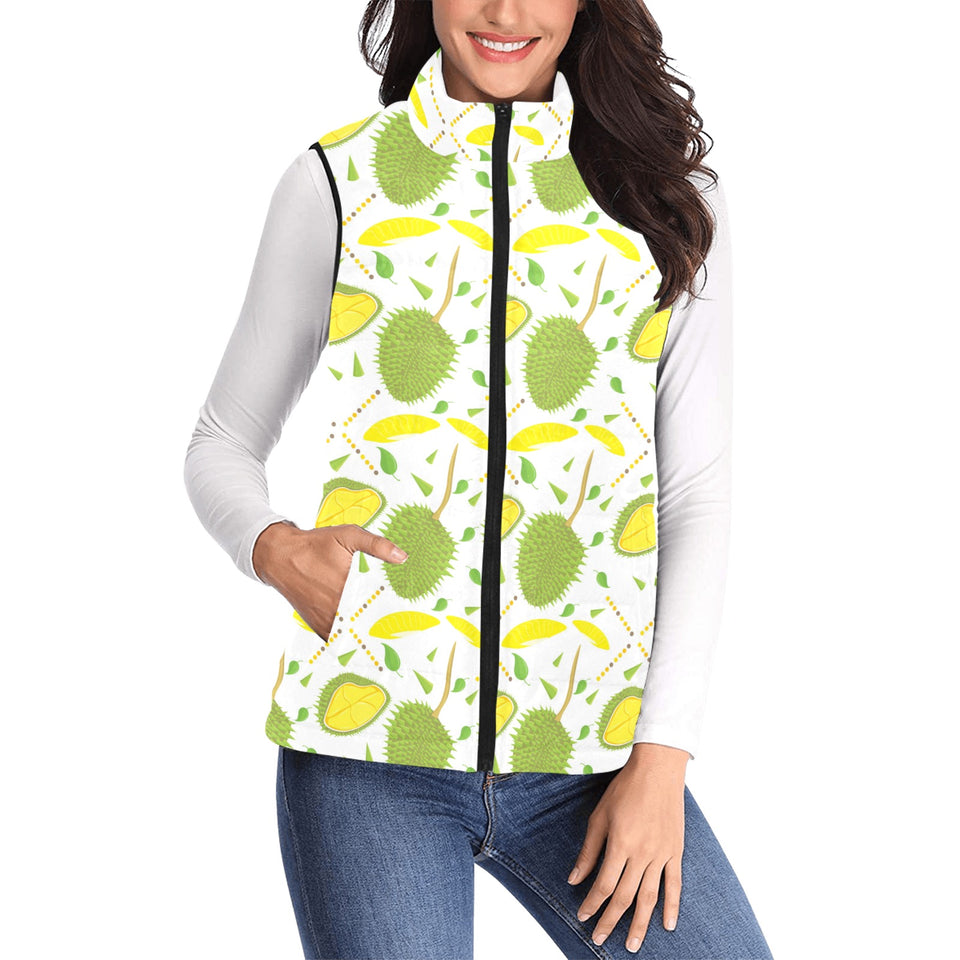 Durian pattern background Women's Padded Vest