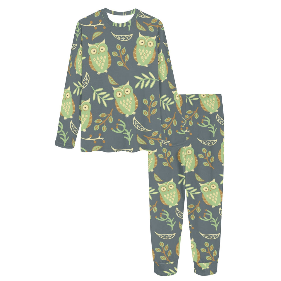 Cute owls leaves pattern Women's All Over Print Pajama Set