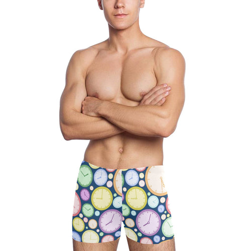 Colorful clock background Men's Swimming Trunks