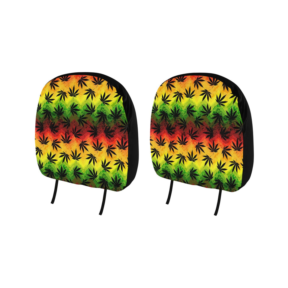 Canabis Marijuana Weed Pattern Print Design 03 Car Headrest Cover