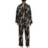 saxophone design pattern Men's Long Pajama Set