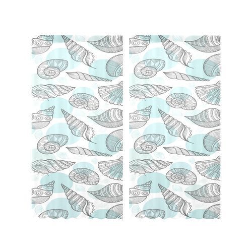 Shell polynesian tribal Gauze Curtain