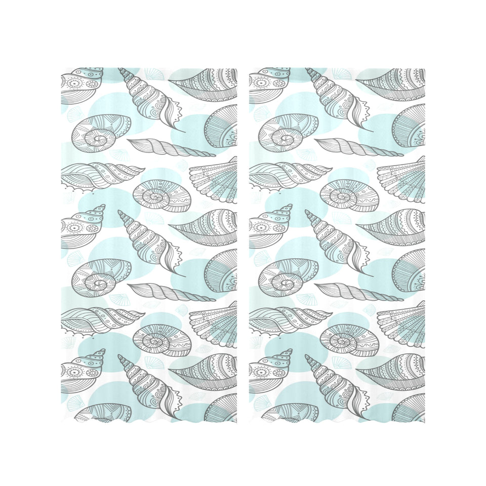 Shell polynesian tribal Gauze Curtain