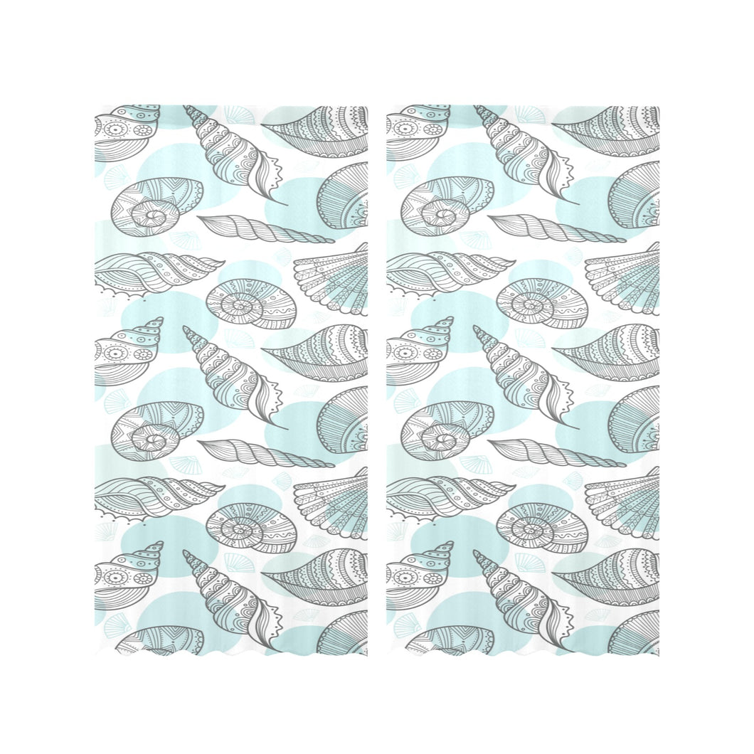 Shell polynesian tribal Gauze Curtain