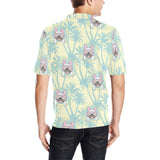 French bulldog hawaii blackground Men's All Over Print Polo Shirt