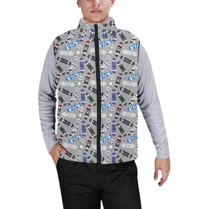 Skate Board Pattern Print Design 03 Men's Padded Vest