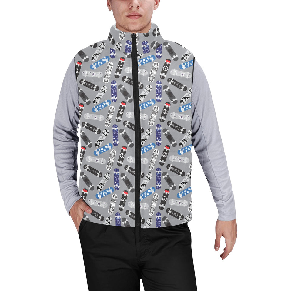 Skate Board Pattern Print Design 03 Men's Padded Vest