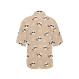 Cute raccoon heart pattern Women's All Over Print Hawaiian Shirt