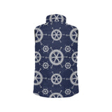 nautical steering wheel design pattern Women's Padded Vest