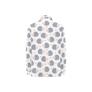 Hedgehog Pattern Print Design 04 Women's Long Sleeve Polo Shirt