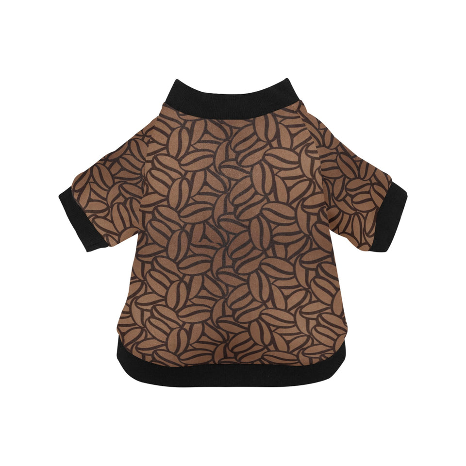 coffee bean pattern All Over Print Pet Dog Round Neck Fuzzy Shirt