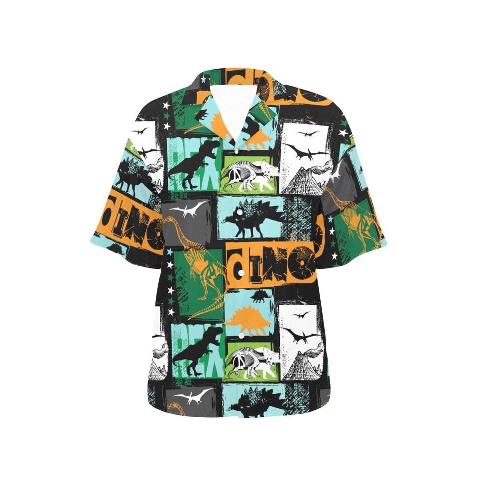 dinosaurs print pattern Women's All Over Print Hawaiian Shirt
