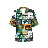 dinosaurs print pattern Women's All Over Print Hawaiian Shirt