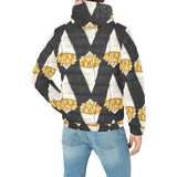 French fries dark background Men's Padded Hooded Jacket