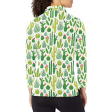 Cactus pattern copy Women's Long Sleeve Polo Shirt