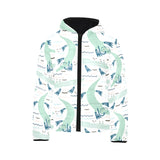 Crocodile diver pattern Kids' Boys' Girls' Padded Hooded Jacket