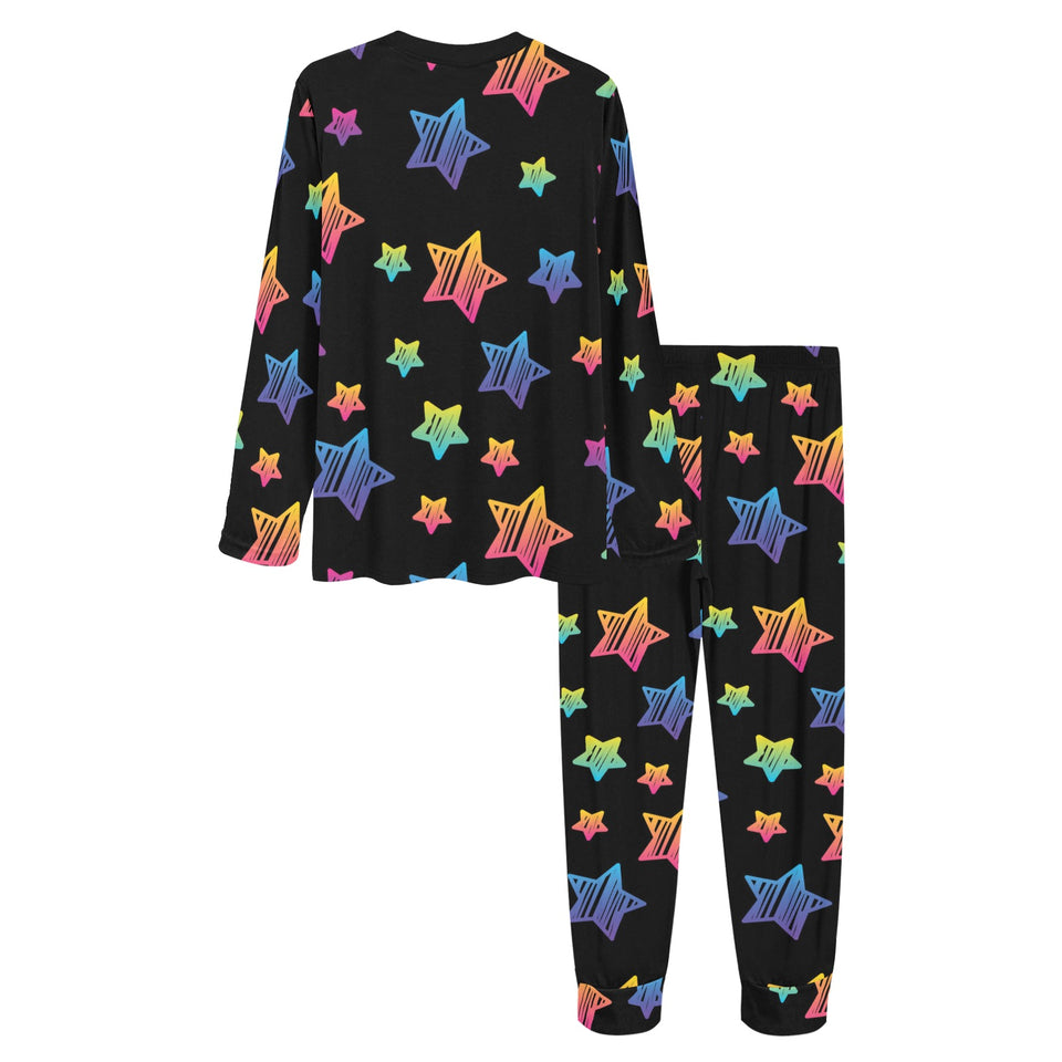 Colorful star pattern Women's All Over Print Pajama Set
