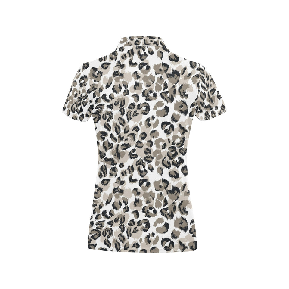 Leopard skin print pattern Women's All Over Print Polo Shirt