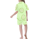Cucumber pattern Kids' Boys' Girls' V-Neck Short Pajama Set